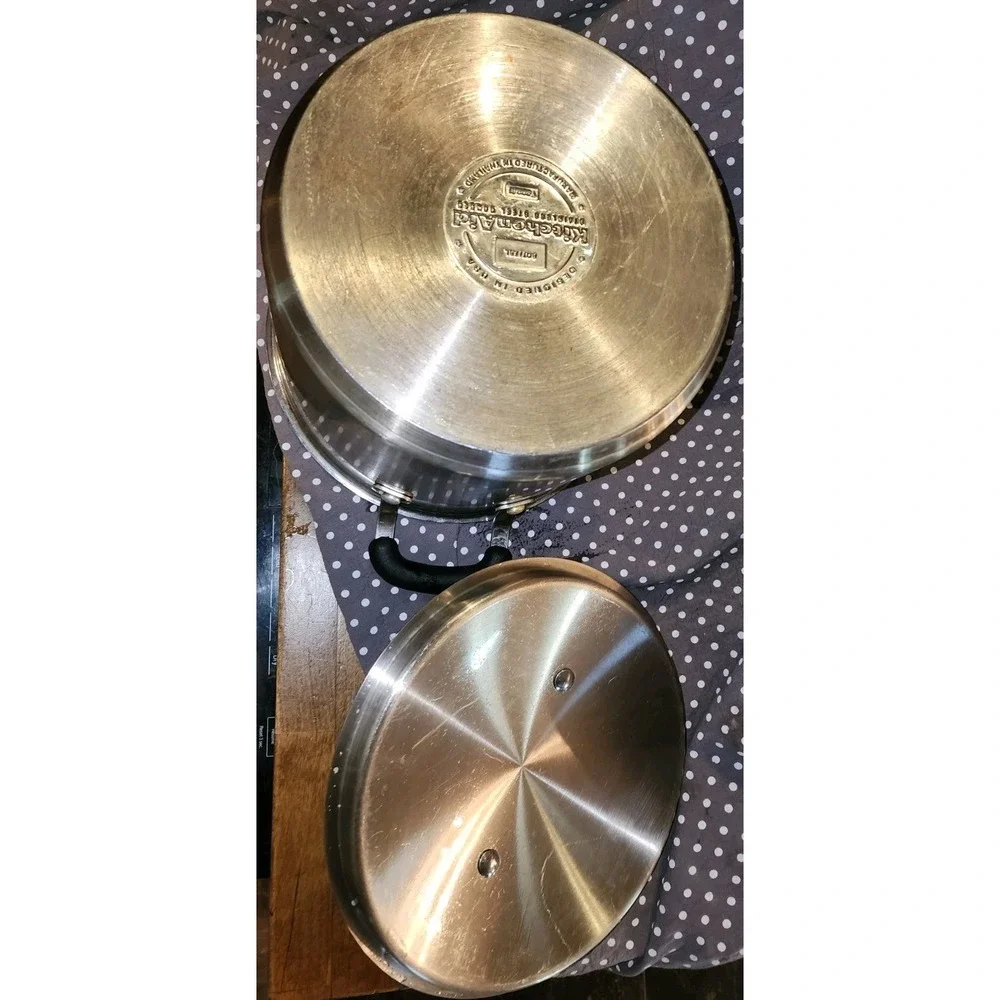 KitchenAid 8 qt Stockpot  Stainless Steel Pan With Lid Large Cooking Canning